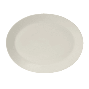 424-AMU026 8 1/8" x 6 1/2" Oval Modena Platter - Ceramic, Pearl White