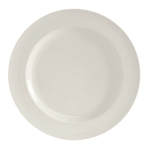 424-AMU004 8 1/8" Round Modena Plate - Ceramic, Pearl White