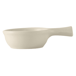 424-BES0902 9 oz French Casserole Dish w/ Handle - Ceramic, American White