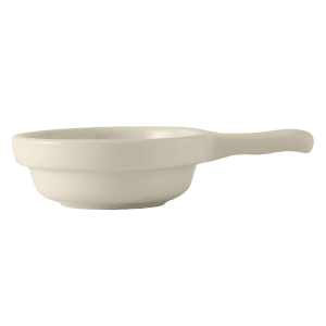 424-BES1002 10 oz French Casserole Dish w/ Handle - Ceramic, American White