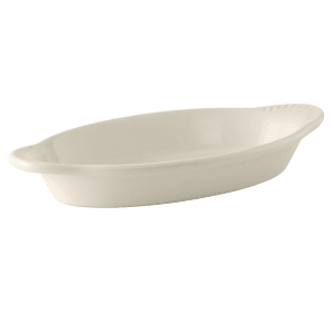 424-BEN080 8 oz. Oval, Ceramic Rarebit, White