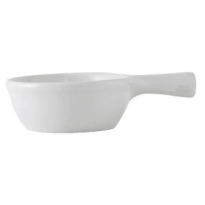 424-BPS0902 9 oz French Casserole Dish w/ Handle - Ceramic, Porcelain White