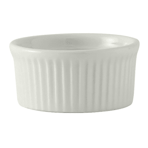 424-BPX0502 5 oz Fluted Ramekin - Ceramic, Porcelain White