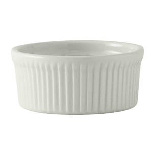 424-BPX1002 10 oz Round Souffle Dish - Ceramic, Porcelain White