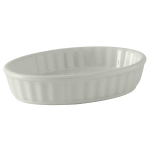 424-BWK0502 5 oz Oval Crème Brulee Dish - Ceramic, White