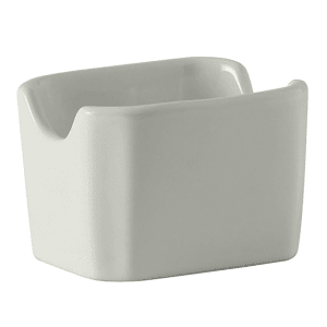 424-BWQ034 Rectangular Sugar Caddy - Ceramic, White