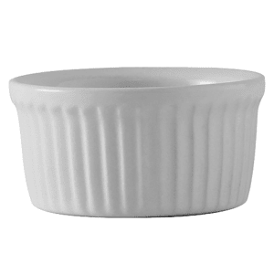 424-BWX0452 4 1/2 oz Fluted Ramekin - Ceramic, White