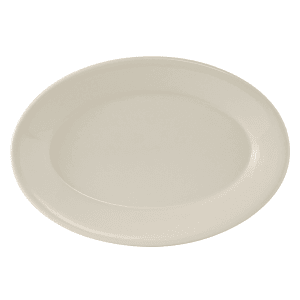 424-TRE013 11 5/8" x 8" Oval Reno Platter - Ceramic, American White
