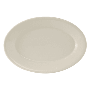424-TRE039 13 1/2" x 9" Oval Reno Platter - Ceramic, American White