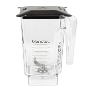 525-4071210 90 oz WildSide™ Jar w/ Black Hard Lid & 3" Wingtip Blade - Tritan, Clear