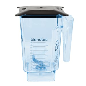 525-4064501 90 oz WildSide™ Jar w/ Black Hard Lid & 4" Wingtip Blade - Tritan, Blue