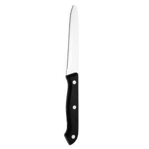 264-680527 4 3/8" Kansas City Steak Knife w/ Black Plastic Handle