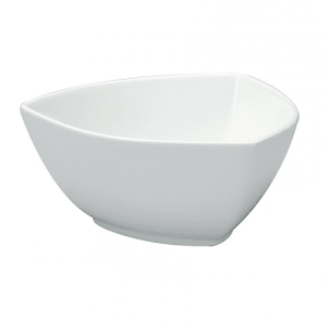324-F8010000769 95 oz Triangular Buffalo Bowl - Porcelain, Bright White