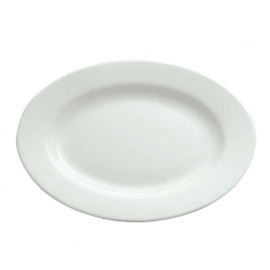 324-F8010000344 Oval Buffalo Platter - 9 5/8" x 6 3/4", Porcelain, Bright White