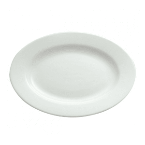 324-F8010000361 Oval Buffalo Platter - 11 3/4" x 8 5/16", Porcelain, Bright White