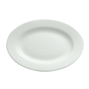 324-F8010000387 Oval Buffalo Platter - 15" x 10 3/8", Porcelain, Bright White