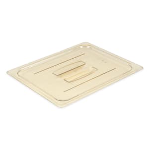 144-20HPCH150 H-Pan Food Pan Cover - Half Size, Flat, Handle, Non-Stick, Amber