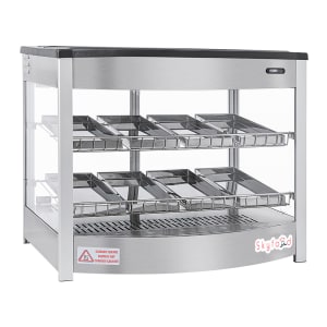 248-FWD2S8P 25 5/8" Full Service Countertop Heated Display Case  - (2) Shelves, 120v