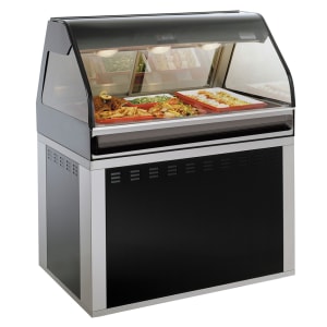 139-EU2SYS48SS 48" Full Service Hot Food Display - Curved Glass, 120/208-240v/1ph, Stainless