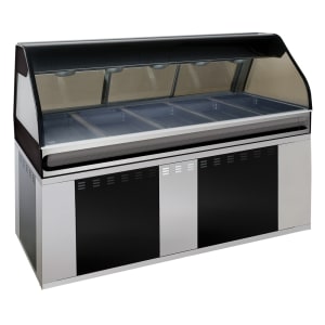 139-EU2SYS72SS 72" Full Service Hot Food Display - Curved Glass, 120/208-240v/1ph, Stainless