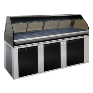 139-EU2SYS96SS 96" Full Service Hot Food Display - Curved Glass, 120/208-240v/1ph, Stainless