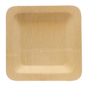 229-BAMDSP9 9" Square Bamboo Disposable Plate, Natural