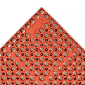 195-182725 San-Eze II Grease-Proof Floor Mat, 2 7/16' x 3 1/4', 7/8" Thick, Red