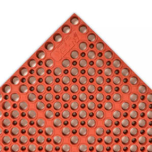 195-182766 San-Eze II Grease-Proof Floor Mat, 3 1/4' x 4 7/8', 7/8" Thick, Red