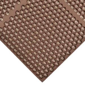 195-406178 Optimat Grease-Resistant Floor Mat, 3' x 3', 1/2" Thick, Brown