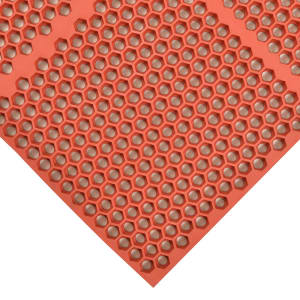 Choice 3' x 10' Red Rubber Grease-Resistant Anti-Fatigue Floor Mat with  Beveled Edge - 1/2 Thick