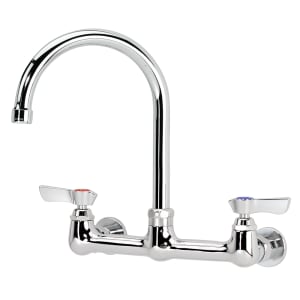 381-12801L Splash Mount Faucet - 6" Gooseneck Spout, 8" Centers