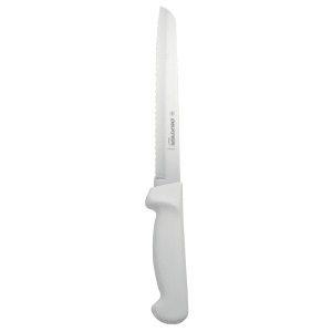 135-31603 8" Bread Knife w/ Polypropylene White Handle, Carbon Steel