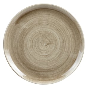 893-PAATEVP81 8 2/3" Round Patina Plate - Ceramic, Antique Taupe