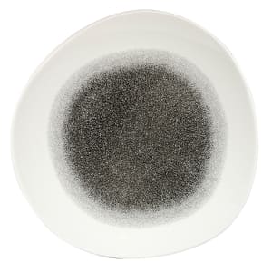 893-RKBQOG111 11 1/4" Round Raku Plate - Ceramic, Quartz Black
