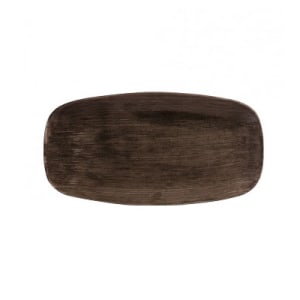 893-PAIBXO141 13 7/8" x 7 3/8" Rectangular Patina Chef's Platter - Ceramic, Iron Black