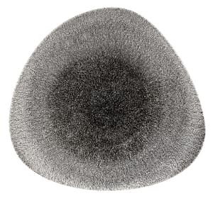 893-RKBQTB231 Triangular Raku Bowl - 9 2/5" x 6 1/4", Ceramic, Quartz Black