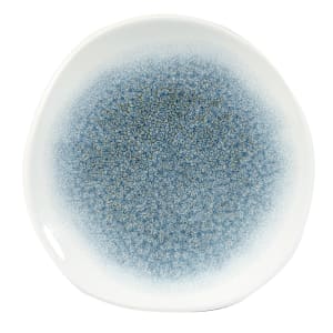 893-RKTBOG71 7 1/4" Round Raku Plate - Ceramic, Topaz Blue