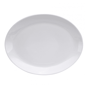 324-F8000000370 Oval Buffalo Euro Platter - 13" x 10 3/8", Porcelain, Bright White
