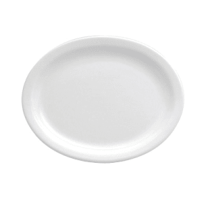 324-F8000000345 Oval Buffalo Platter - 10" x 7 3/4", Porcelain, Bright White