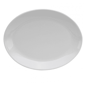 324-F8000000355 Oval Buffalo Euro Platter - 11" x 8 1/2", Porcelain, Bright White