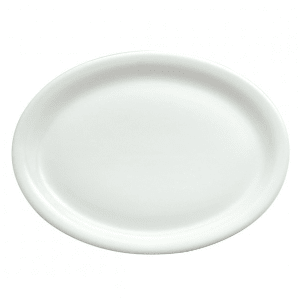 324-F8000000375 Oval Buffalo Platter - 13 1/2" x 10 3/16", Porcelain, Bright White