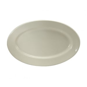 324-F9010000324 Oval Buffalo Platter - 7 1/8" x 4 7/8", Porcelain, Cream White
