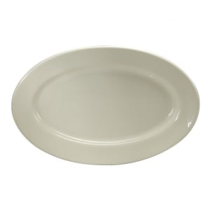 324-F9010000342 Oval Buffalo Platter - 9 1/2" x 6 3/8", Porcelain, Cream White