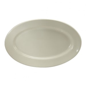 324-F9010000359 Oval Buffalo Platter - 11 1/2" x 7 7/8", Porcelain, Cream White