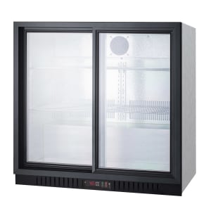 162-SCR700BCSS 35 1/2" Bar Refrigerator - 2 Sliding Glass Doors, Stainless, 115v