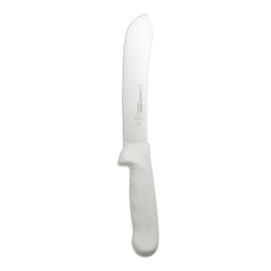 135-04133 SANI-SAFE® 8" Butcher Knife w/ Polypropylene White Handle, Carbon Steel