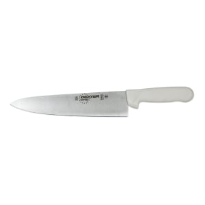 135-12433 SANI-SAFE® 10" Chef's Knife w/ Polypropylene White Handle, Carbon Steel