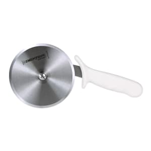 135-18013 SANI-SAFE® 5" Pizza Cutter w/ White Plastic Handle, Carbon Steel