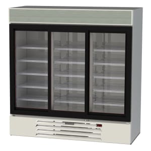 118-MMR66HC1W 75" MarketMax™ Three Section Glass Door Merchandiser - (3) Sliding Doors, Whit...