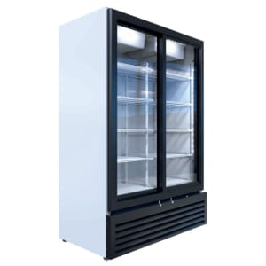 118-MT531SDW 54 1/4" MarketMax™ Two Section Glass Door Merchandiser - (2) Sliding Doors, Whi...